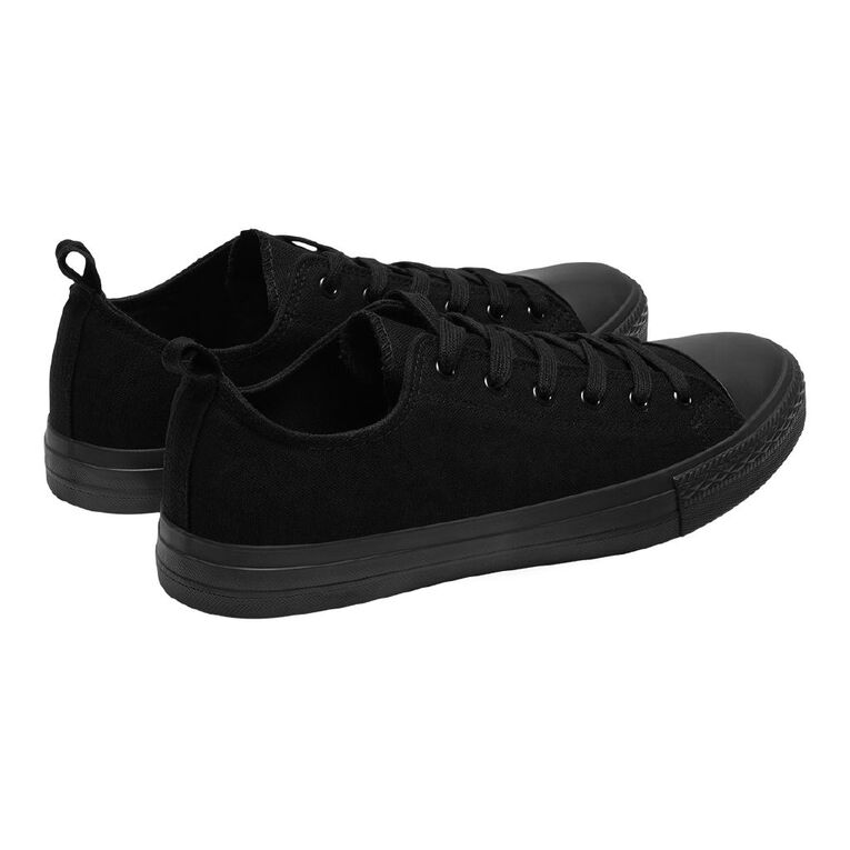H&H Men's James Canvas Low Top Sneakers, Black, hi-res