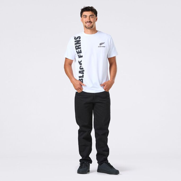Black Ferns Adults' Short Sleeve Tee, White, hi-res