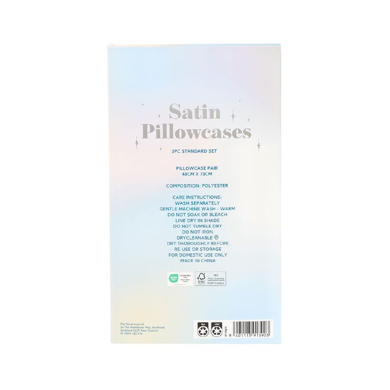 Living & Co Satin Touch 2 Piece Pillowcase Gift Set White 48cm x 73cm, , hi-res