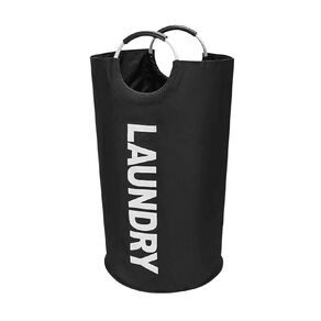 Living & Co Canvas Hamper Black/White