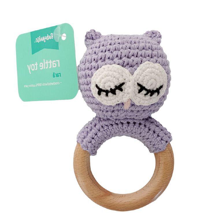 Babywise Ring Rattle Toy Tiger/Owl, , hi-res