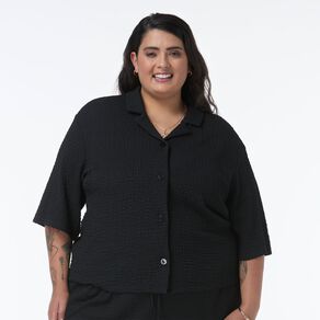 H&H Plus Women's Plus Short Sleeve Resort Shirt