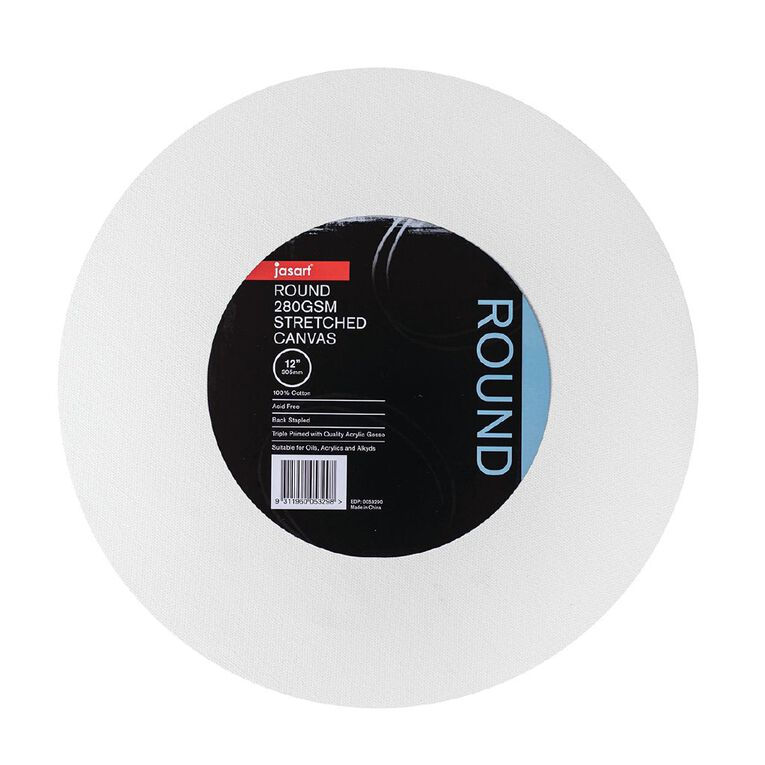 Jasart Round Canvas White 12 inch, , hi-res