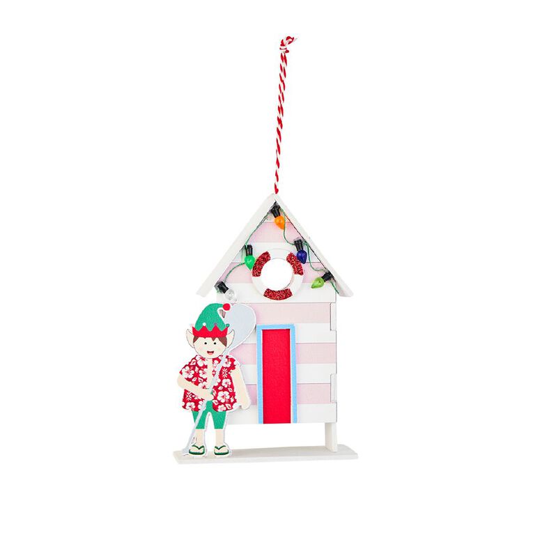 Wonderland Santa/Elf Holiday House Christmas Tree Decoration Assorted, , hi-res