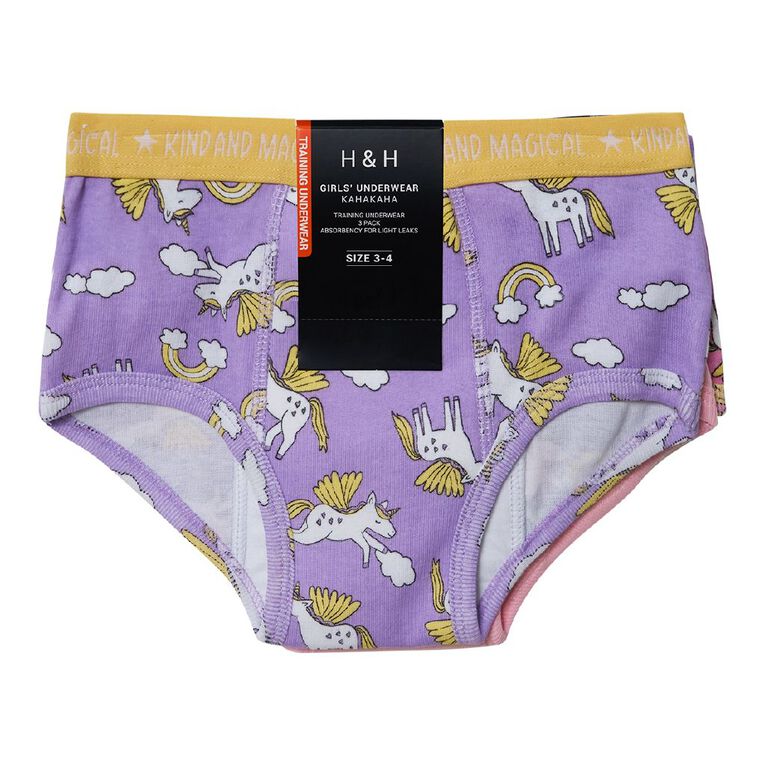 H&H Girls' Training Underwear Briefs 3 Pack, Pink Light, hi-res