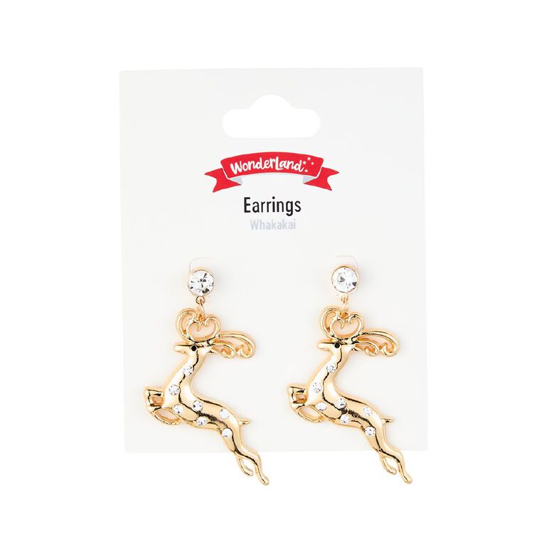 Wonderland Dancing Reindeer Earrings, , hi-res
