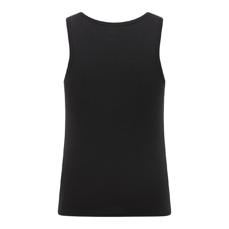 H&H Men's Singlet 2 Pack, Black, hi-res