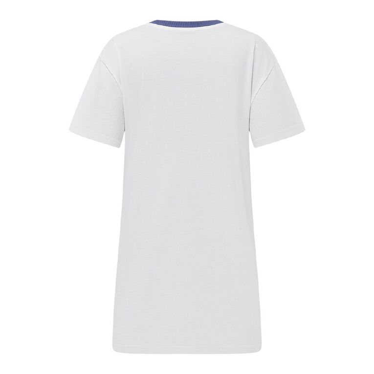 H&H Women's Boxy T-Shirt Nightie, White, hi-res