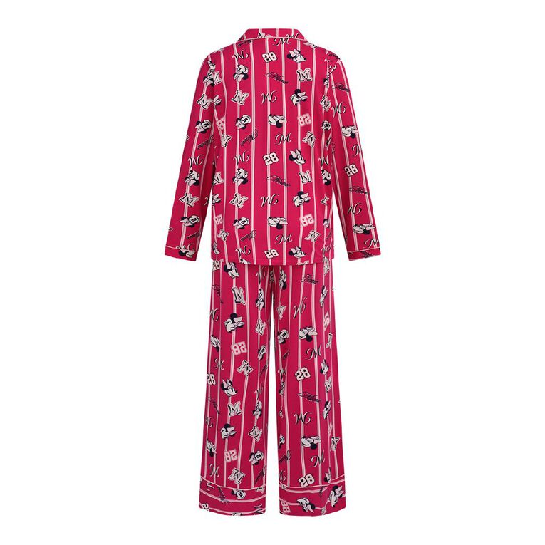 Minnie Mouse Comfy Long Sleeved Button Up Pyjama Set, Pink Dark, hi-res