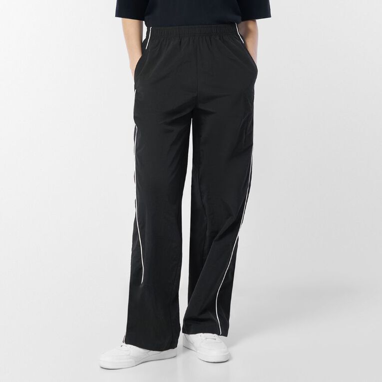 H&H Women's Wide Leg Sport Piping Pants, Black, hi-res