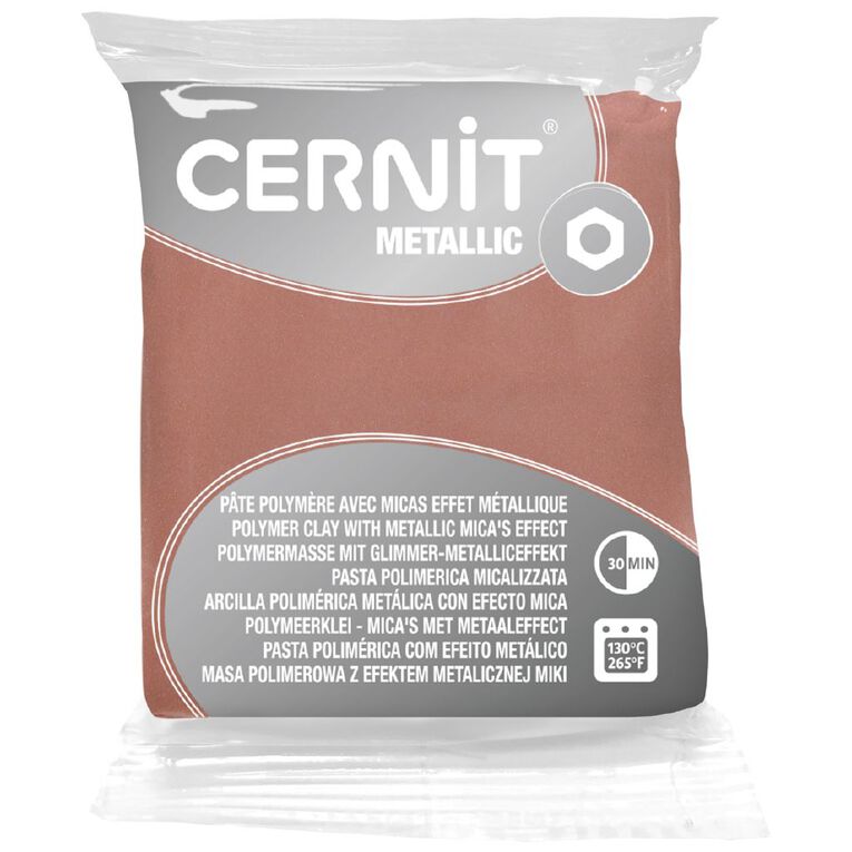 Cernit Polymer Clay Metallic 56g Pink Gold Gold, , hi-res