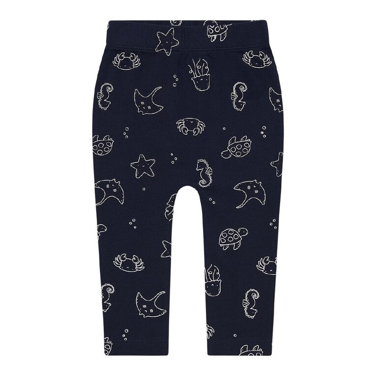 Young Original Babies' Printed Leggings 3 Pack, Blue Dark, hi-res