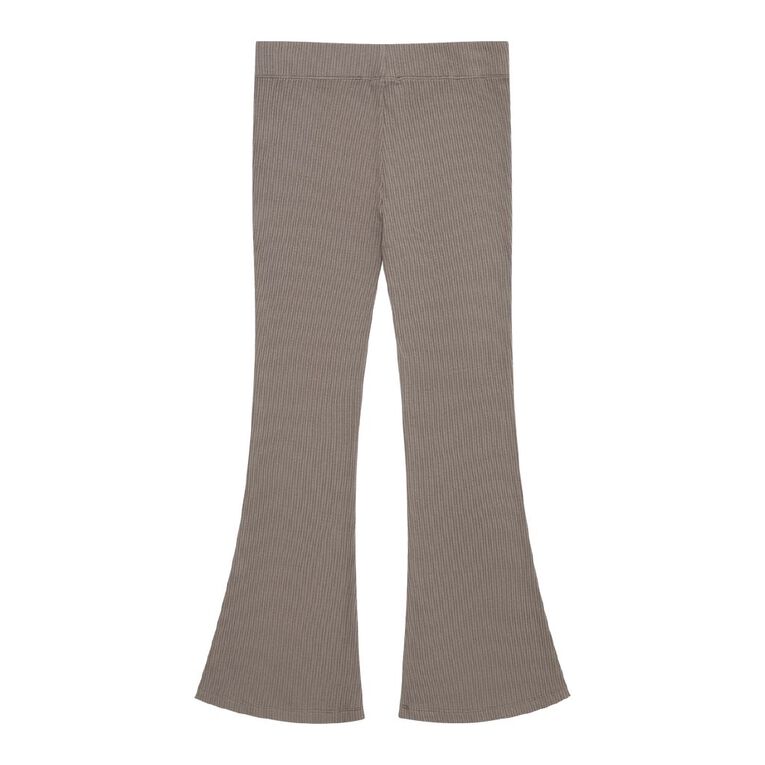 Young Original Rib Flare Leggings, Brown Mid, hi-res