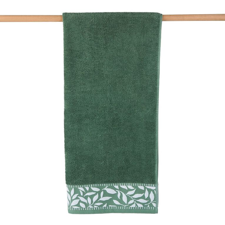 Living & Co Plush Border Bath Towel 70 x 140cm, , hi-res
