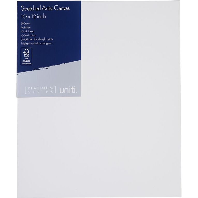 Uniti Plat Canvas 10 Inch x 12 Inch 380gsm, , hi-res