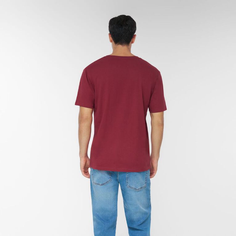 H&H Men's Regular Fit Plain Tee, Red Dark Tibetan, hi-res