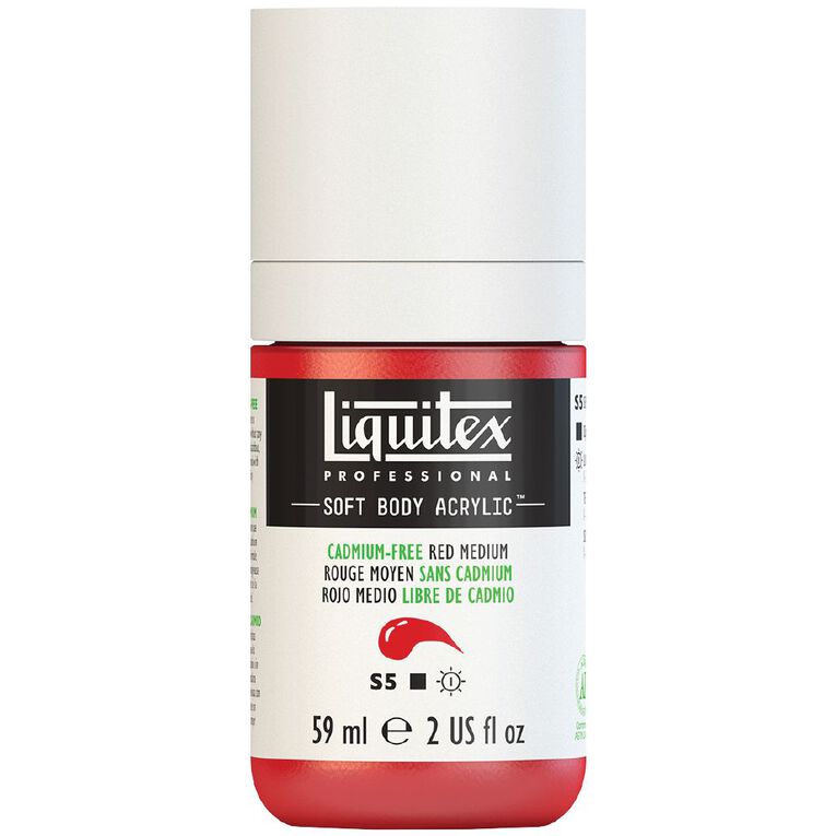 Liquitex Soft Body S5 Acrylic Paint Cadmium Free Medium Red, , hi-res