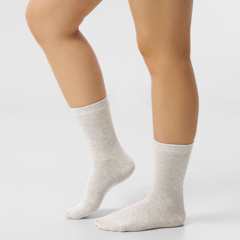 H&H Women's Crew Mixed Socks 5 Pack, Black, hi-res
