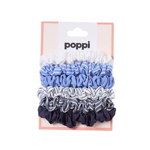 Poppi Mini Scunchies Blue 6 Pack