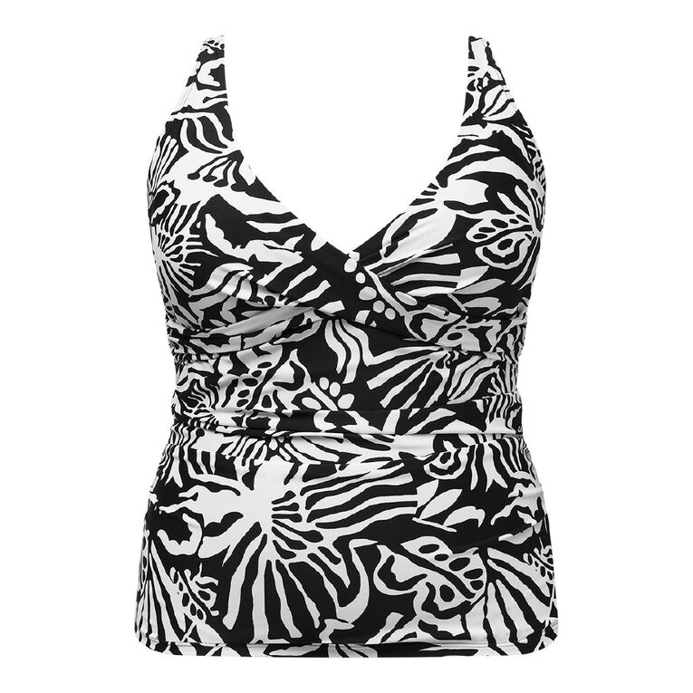 H&H Curve Women's Size Twist Tankini, Black, hi-res