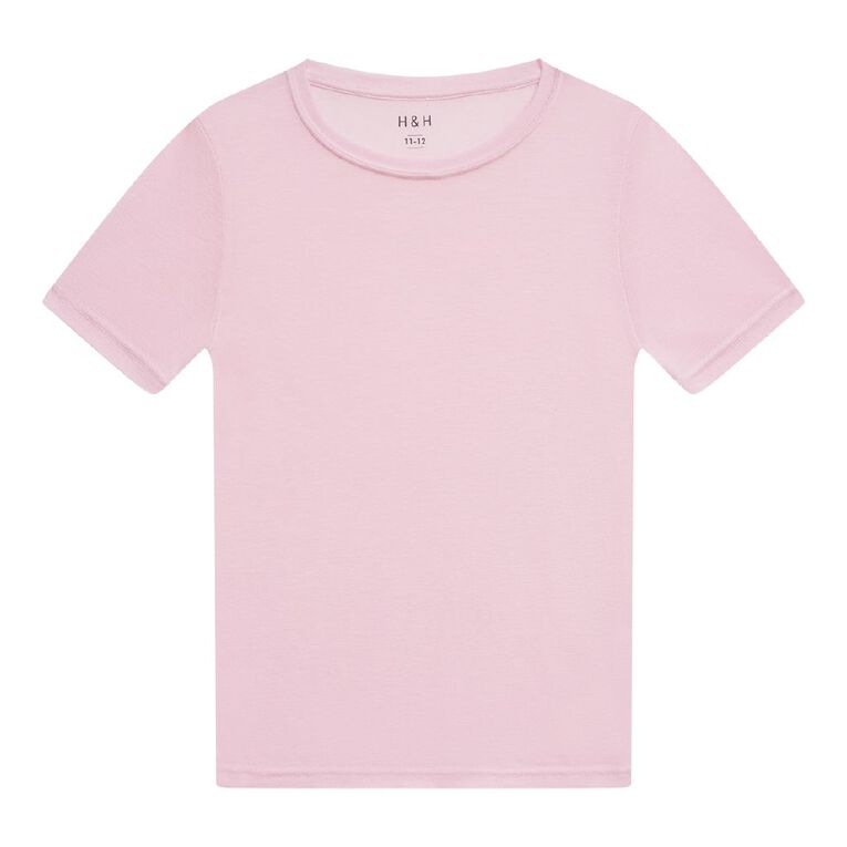 H&H Kids' Thermal Short Sleeve Tee, Pink Light, hi-res