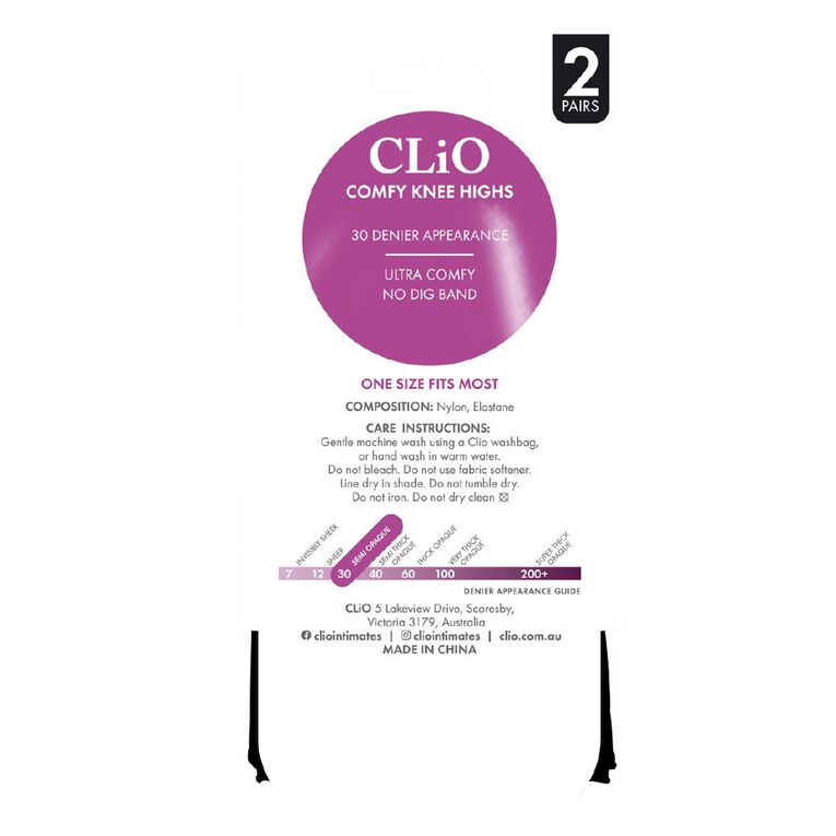 Clio Girl No Dig Knee High 2 Pack, Black, hi-res
