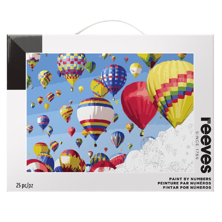 Reeves Paint By Numbers Hot Air Balloons 12 x 16 inch, , hi-res