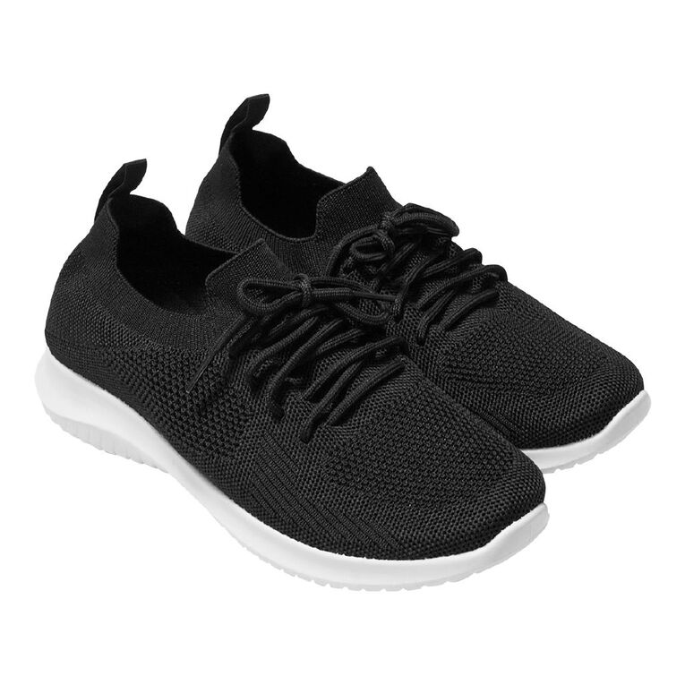Active Intent Women's Jaide Mesh Lace Up Trainers, Black, hi-res