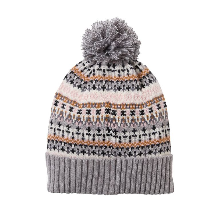 H&H Women's Beanie & Scarf Set, Grey Mid, hi-res