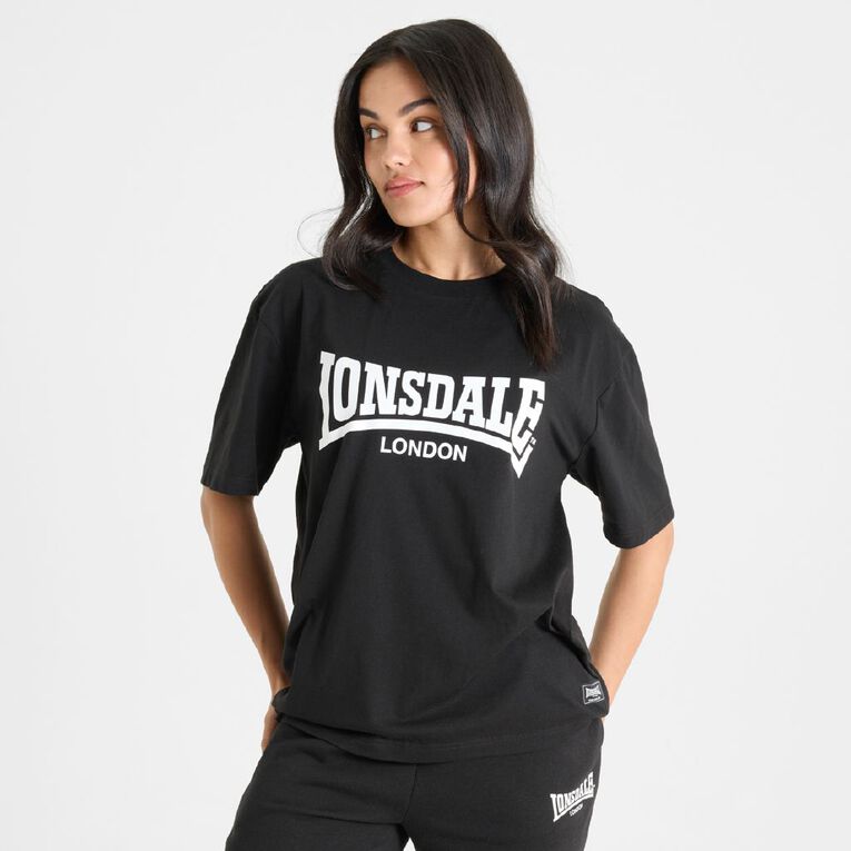 Lonsdale Unisex Tee, Black, hi-res