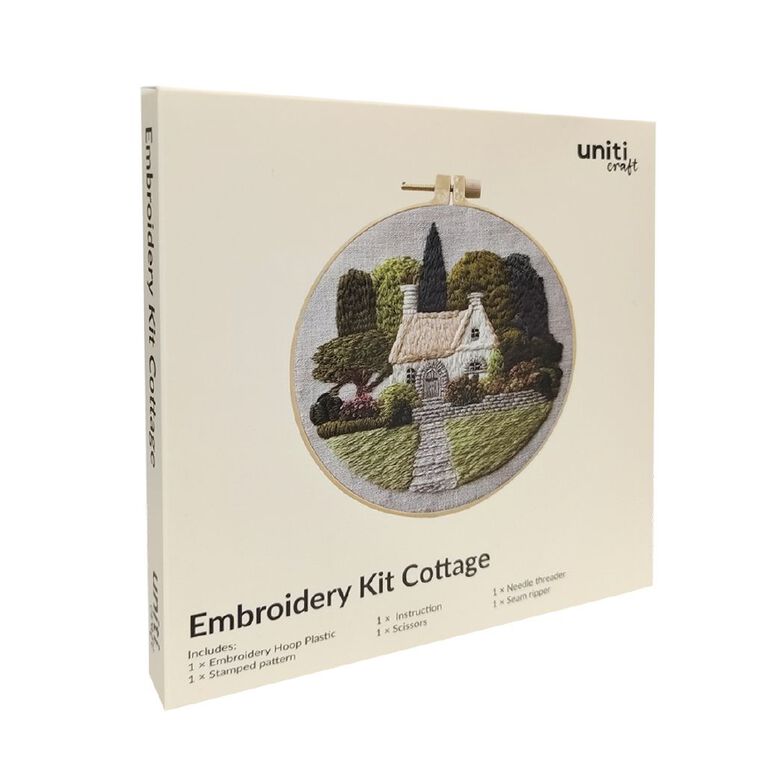 Uniti Craft Adults Embroidery Kit Cottage, , hi-res