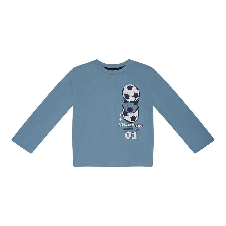 Young Original Long Sleeve Printed Tee, Blue Light, hi-res