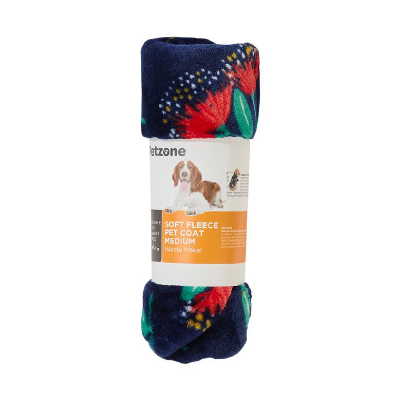 Petzone Soft Fleece Pet Coat Blue Medium, , hi-res