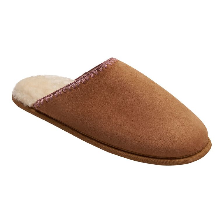 H&H Women's Bindie Scuff Slippers, Brown Light, hi-res
