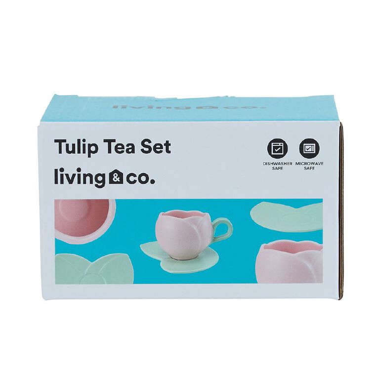 Living & Co Tulip Tea Set Pink, , hi-res