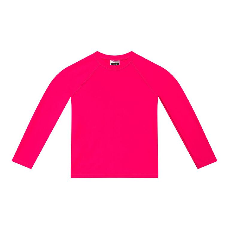 Young Original Long Sleeve Neon Rash Top, Pink Mid, hi-res