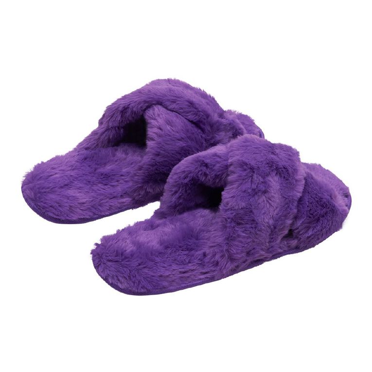 H&H Womens' Slippers, Purple, hi-res