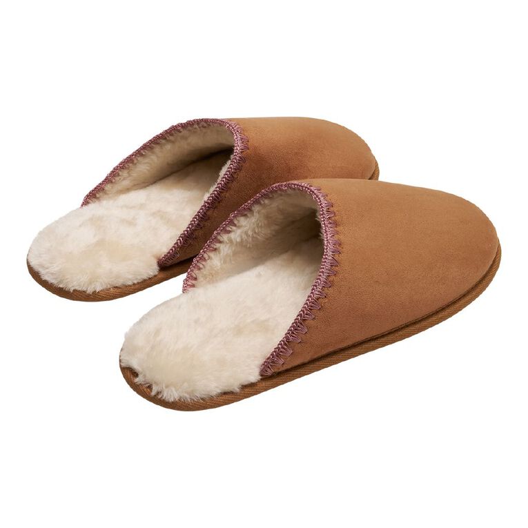 H&H Women's Bindie Scuff Slippers, Brown Light, hi-res
