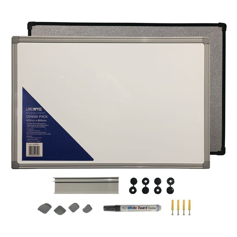 Litewyte Whiteboard/Pinboard Combo 400mm x 600mm, , hi-res
