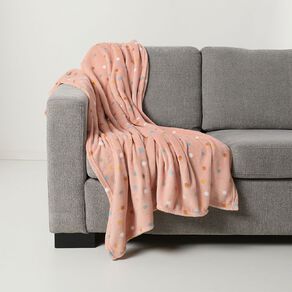 Living & Co Kids Coral Fleece Throw Spots 127cm x 152cm