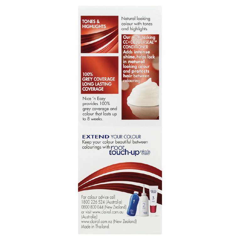 Clairol Nice N Easy Permanent Hair Colour Light Auburn 6R, , hi-res