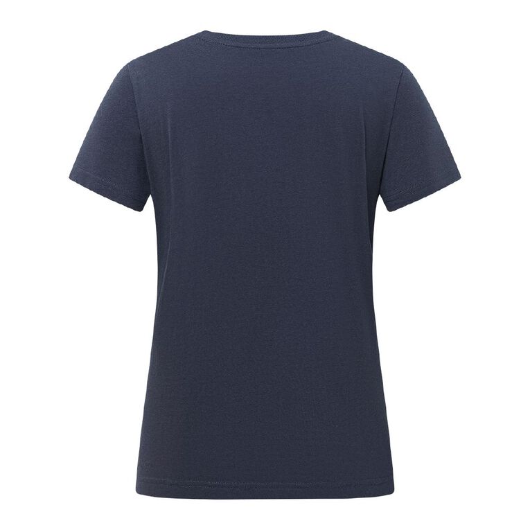 H&H Women's Short Sleeve V-Neck Tee, Navy, hi-res