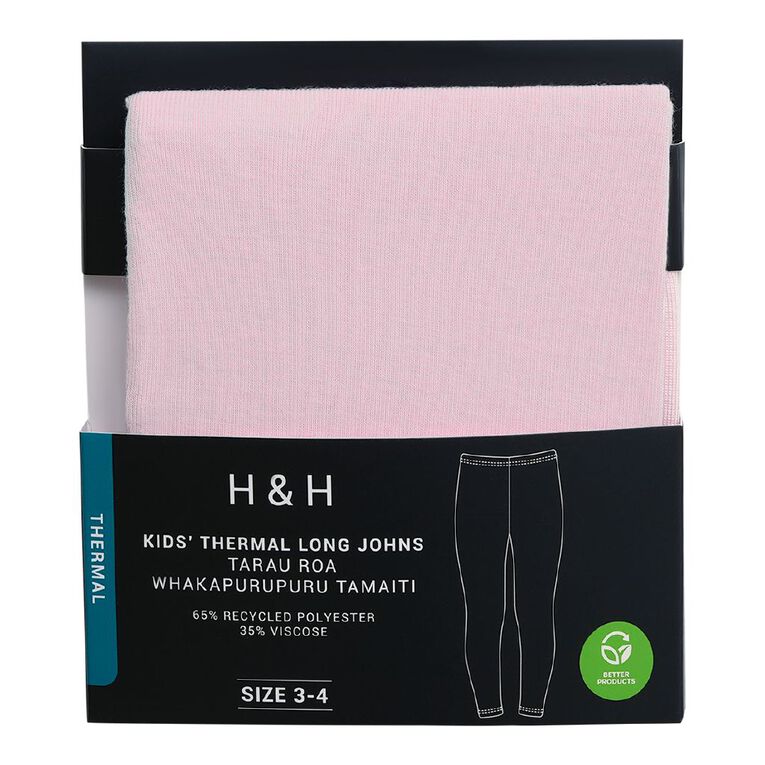 H&H Kids' Thermal Long Johns, Pink Light, hi-res