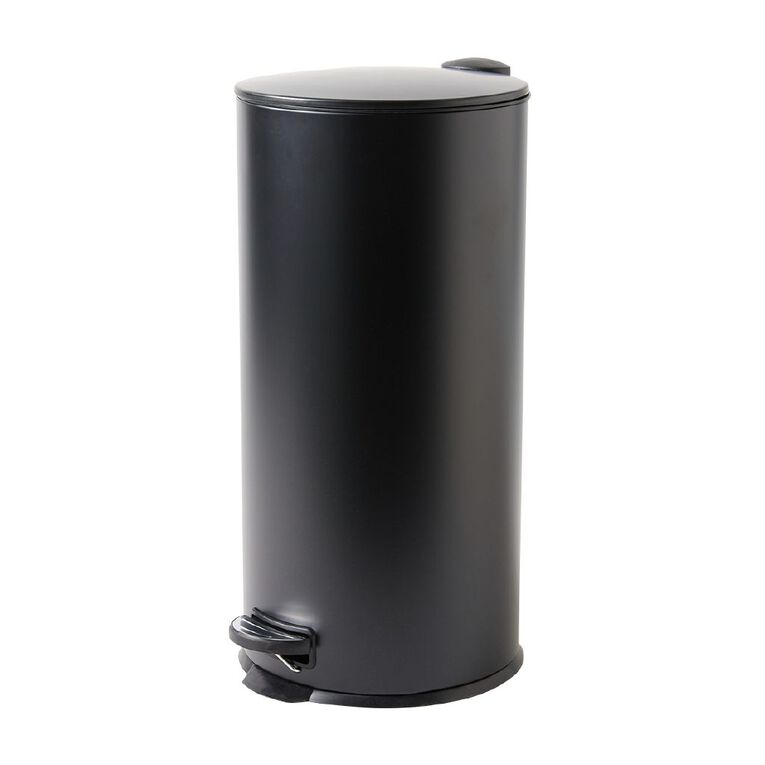 Living & Co Round Pedal Bin Black 30L, , hi-res