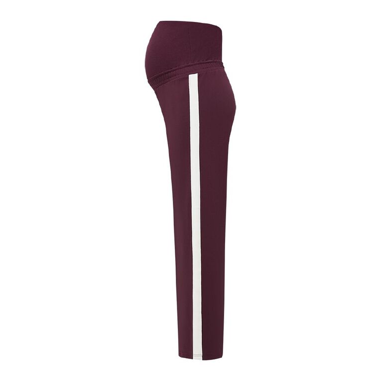 H&H Maternity Women's Side Stripe Sweat Pants, Red Dark, hi-res