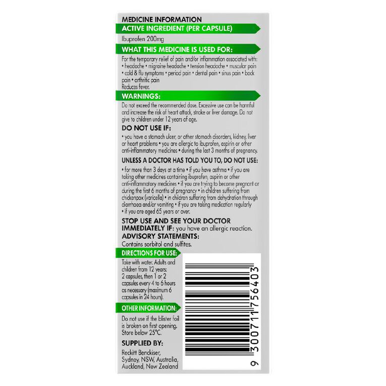 Nurofen Zavance Mini Liquid Caps 16S, , hi-res