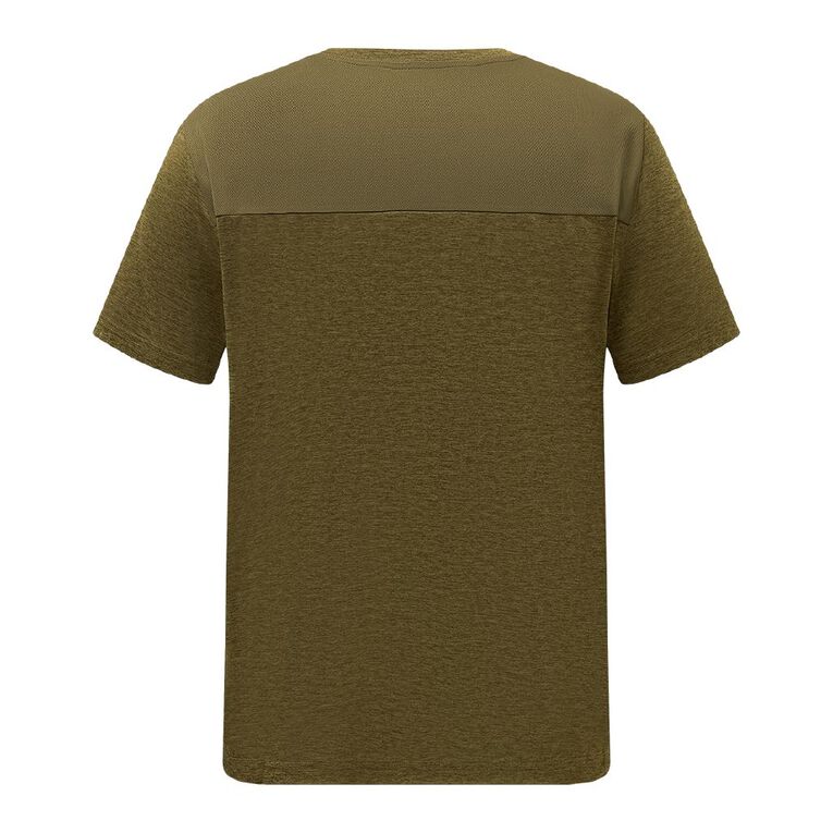 Active Intent Men's Space Dye Panel Tee, Green Dark DARK OLIVE, hi-res