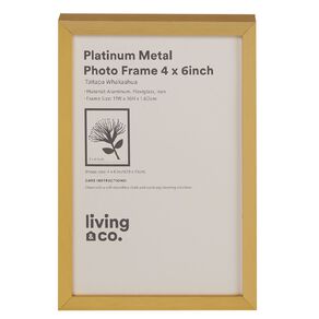 Living & Co Platinum Metal Photo Frame Gold 4in x 6in