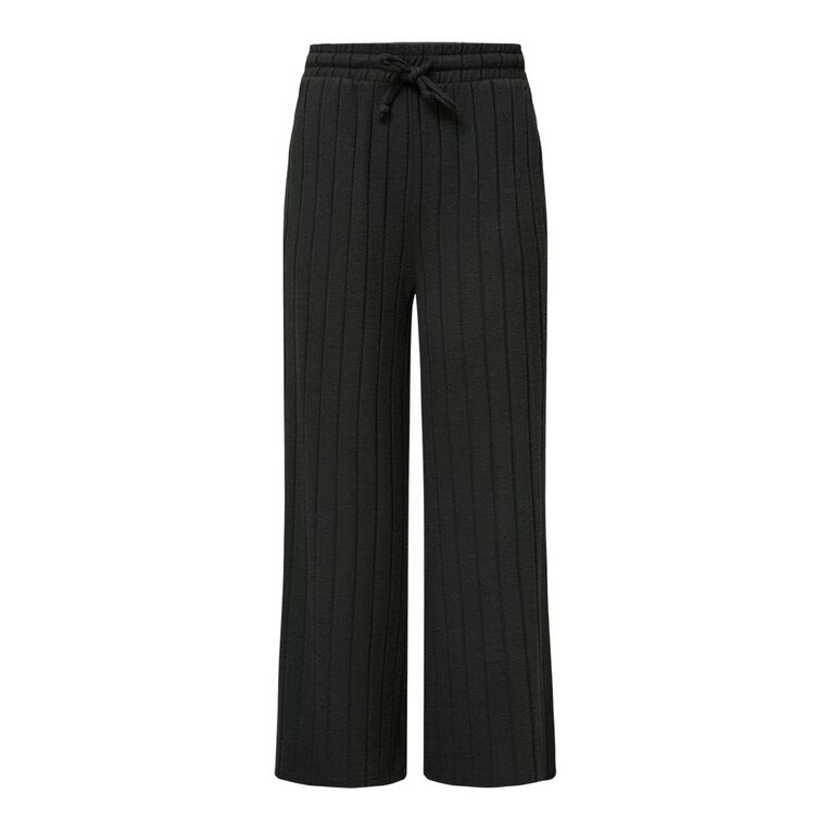 H&H Women's Wide Leg Ribbed Pants, Grey Dark, hi-res
