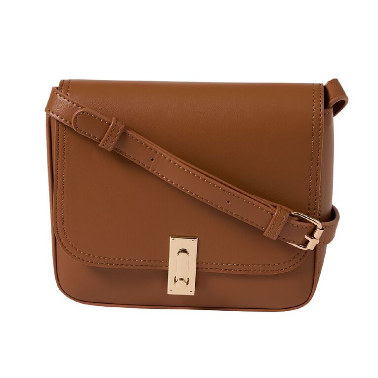 H&H Clasp Crossbody Bag, Tan, hi-res